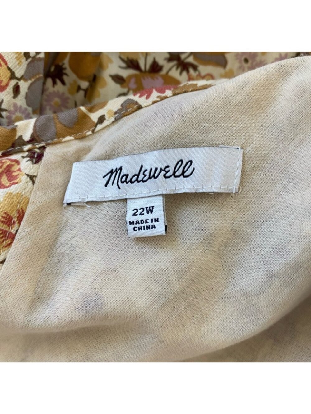 Madewell Womens Libby Puff Sleeve Open Back Midi Dress Floral Cottage 22W - Picture 5 of 16